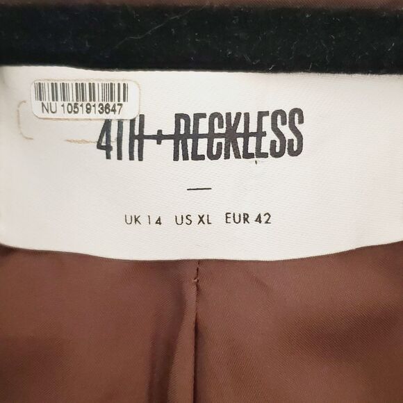 4th & Reckless TAMIL COAST OVERSIZED COAT Womens Faux Shearling Trench SZ XL - Picture 5 of 8